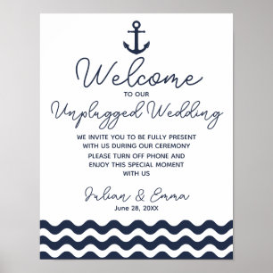 Nautical Navy Blue Welcome to our unplugged print
