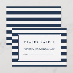 Nautical Navy Boy Baby Shower Diaper Raffle Enclosure Card