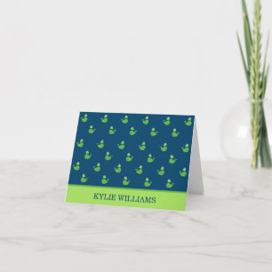Nautical Navy Green Whale Personalised Thank You Card