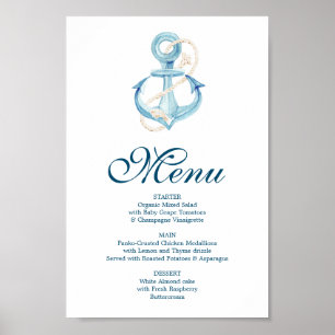 Nautical Navy Menu or Bar Menu Sign