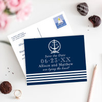 Nautical Navy Monogram Save the Date