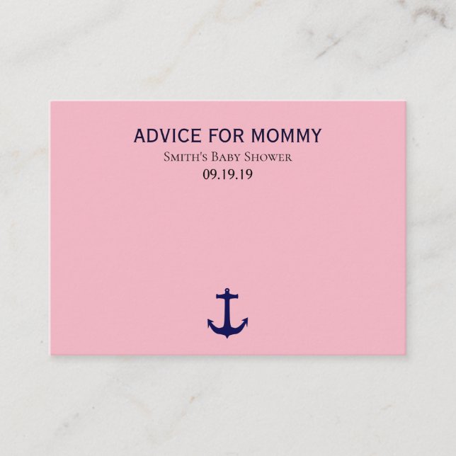 Nautical Navy Mummy Advice Cards (Front)