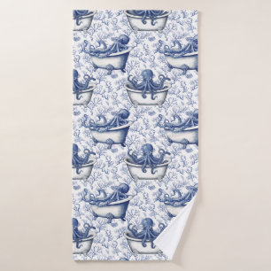 Nautical Navy Octopus in a Bath Towel