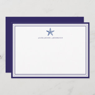 Nautical Navy Professional Border Correspondence Card