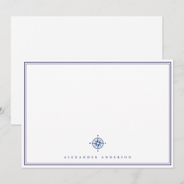 Nautical Navy Professional Double Border  Card (Front/Back)