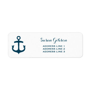 Nautical Navy Return Address Labels