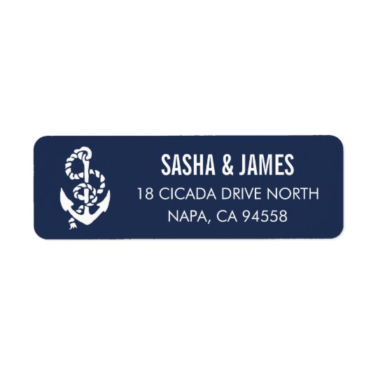 Nautical Navy Rope & Anchor Return Address Label