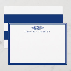 Nautical Navy Rope Correspondence Card