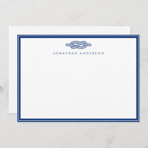 Nautical Navy Rope Correspondence Card