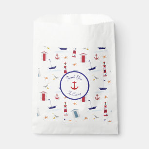 Nautical Navy Sailboat Red Anchor 1st Birthday Fav Favour Bags