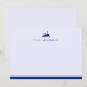 Nautical Navy Sailing Ship Correspondence Card