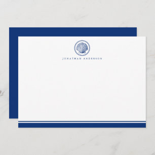 Nautical Navy Seashell Note Card