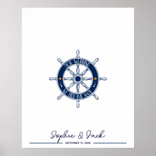 nautical navy signature wedding guest book