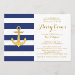 Nautical Navy Stripe Bat Mitzvah Invitations<br><div class="desc">If you need custom colours or assistance in creating your design,  please feel free to contact me at zazzlepartydepot@gmail.com.  I look forward to hearing from you!</div>