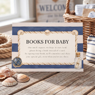 Nautical Navy Stripe Books for Baby Enclosure Card