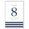 Nautical Navy Stripe Personalised Table Number
