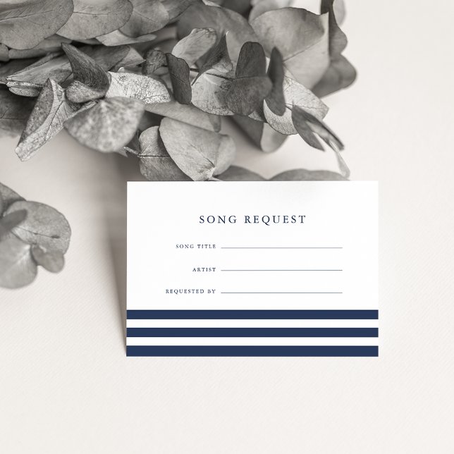 Nautical Navy Stripe Song Request Card (Creator Uploaded)
