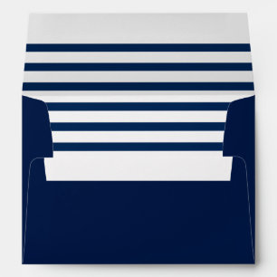 Nautical Navy Striped Address Future Mrs. & Mr. Envelope