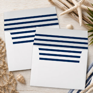 Nautical Navy Striped Inside Envelope