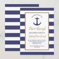 Nautical Navy Stripes Drive-Through Baby Shower