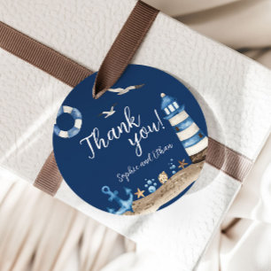 Nautical Navy Thank You Baby Shower Favour Tags
