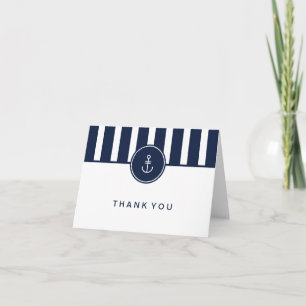Nautical Navy Thank You Card
