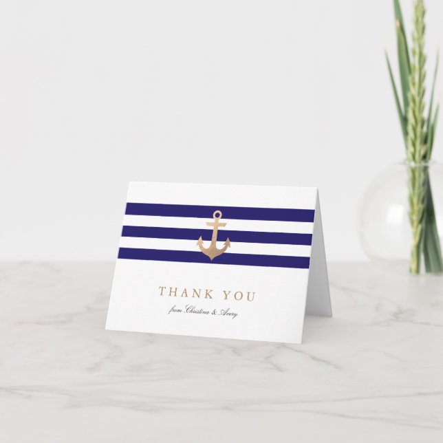 Nautical Navy Thank You Cards (Front)