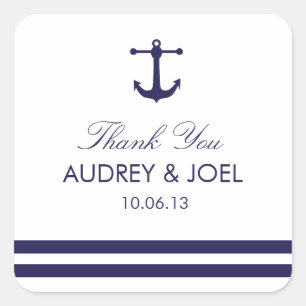 Nautical Navy Wedding Favour Stickers