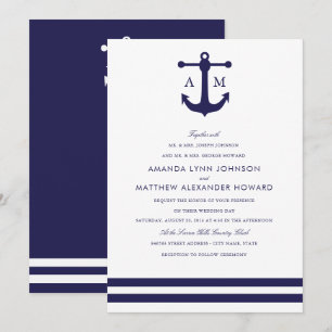 Nautical Navy Wedding Invitation