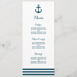 Nautical Navy Wedding Menu