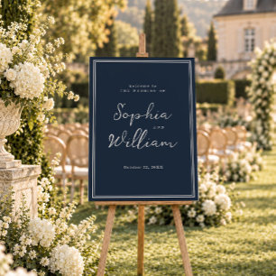 Nautical Navy Wedding Welcome Sign