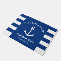 Nautical Navy Welcome Aboard Boat Decor