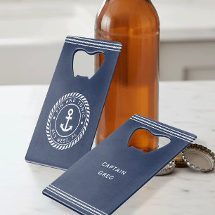 Nautical Navy & White Anchor Boat Name