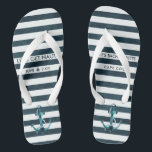 Nautical Navy & White Bachelorette Personalised Flip Flops<br><div class="desc">The perfect bachelorette footwear for your "Nauti" party! Our nautical anchor bridal party flip flops are the perfect way for your crew to stay comfortable and get all the attention everywhere you and your gals go! Add your custom wording to this design by using the "Edit this design template" boxes...</div>