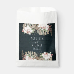 Nautical Navy White Floral Seaside Jungle Foliage Favour Bags