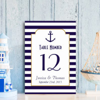Nautical Navy & White Stripe Anchor Wedding