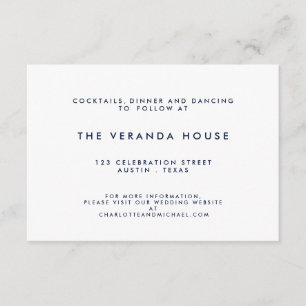 Nautical Navy White Stripe Modern Wedding Insert