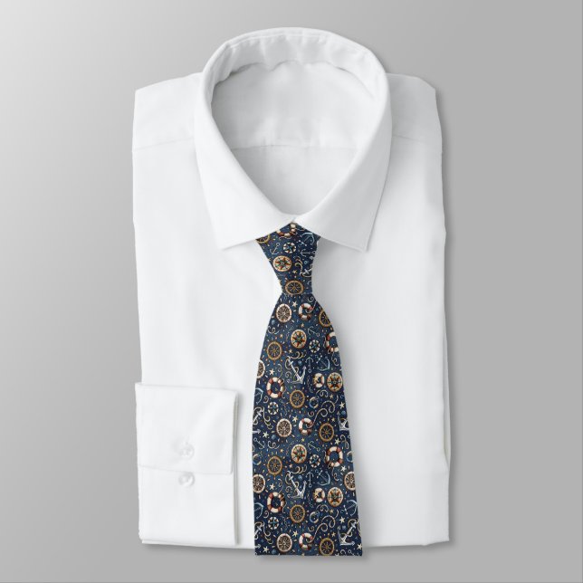 Nautical Neck Tie (Tied)