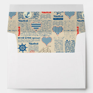 Nautical Newspaper Pattern Envelope