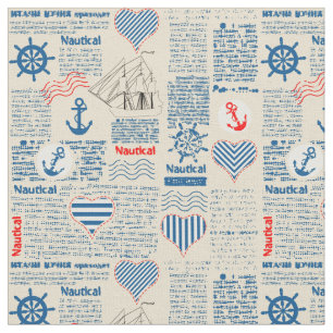 Nautical Newspaper Pattern Fabric