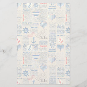 Nautical Newspaper Pattern Stationery