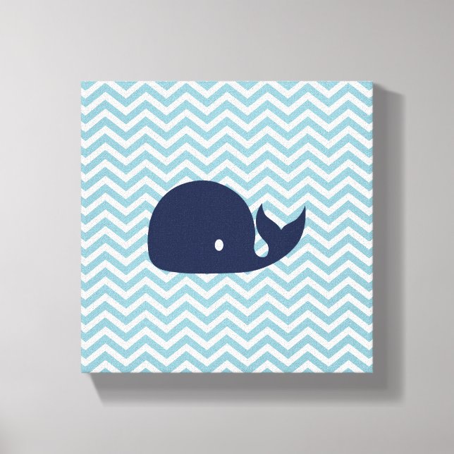 Nautical nursery whale canvas print (Front)