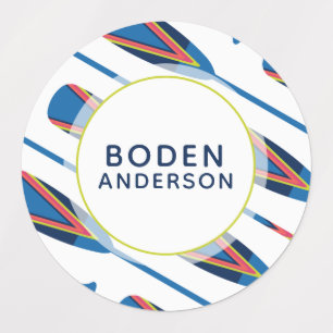 Nautical Oars Personalised Name Waterproof Label