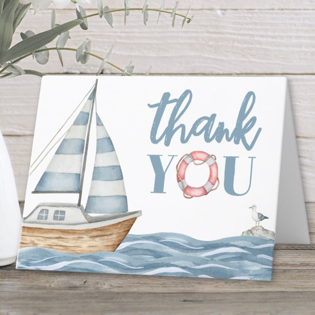 Nautical Ocean Baby Shower Thank You Card (Nautical Ocean Baby Shower Thank You Card )