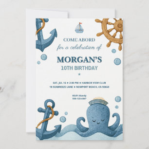Nautical Ocean Birthday Invitation