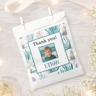 Nautical Ocean Birthday Photo Thank You Favour Bags