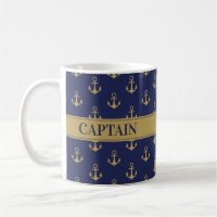 Nautical Ocean Boat Anchor Marine Blue Captain