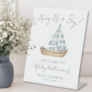 Nautical Ocean Boy Baby Shower Welcome Sign