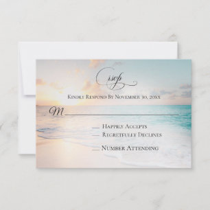 *~* Nautical Ocean Exotic Beach Wedding RSVP