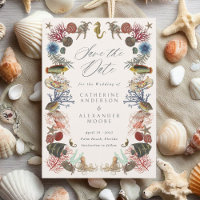 Nautical Ocean Fish Coral Vintage Beach Wedding